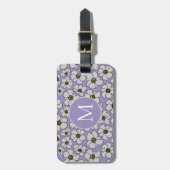 Moderne Wilde Bloemen Op Lavendel Bagagelabel (Voorkant verticaal)