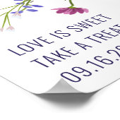 Moderne wilde bloemen script bruiloft welkom poster (Hoek)