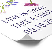 Moderne wilde bloemen script vrijgezellenfeest wel poster (Hoek)