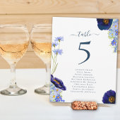 Moderne Wilde Bloemen Trouwtafel Nummerkaart