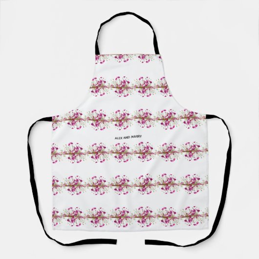 Moderne Wilde Bloemen Tuinrand SERVIESBLAD Schort (Voorkant)