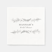 Moderne wilde bloemen Vrijgezellenfeest Servet (Voorkant)