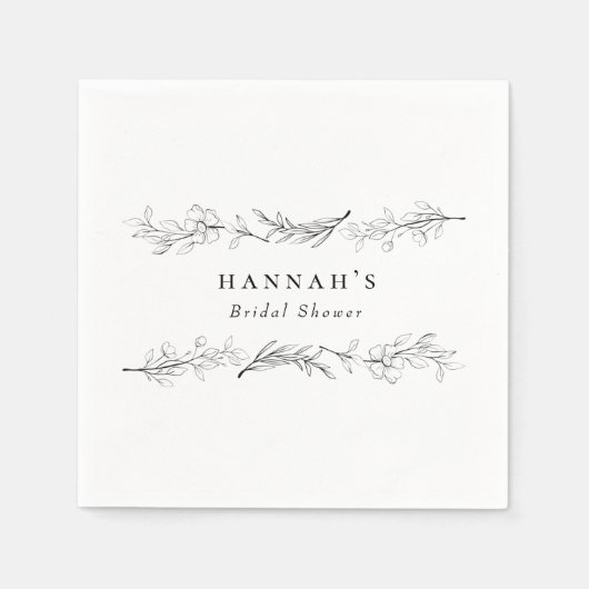 Moderne wilde bloemen Vrijgezellenfeest Servet (Voorkant)