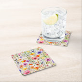 Moderne wilde bloemen waterverf kartonnen onderzetters (Insitu)