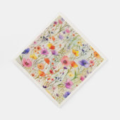 Moderne wilde bloemen waterverf servet (Hoek)