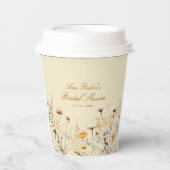 Moderne Wilde Bloemenliefde Is In Bloei Bruidsfees Papieren Bekers (Voorkant)