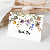 Moderne Wilde Bloementuin Bruiloft met Groene Them Bedankkaart
