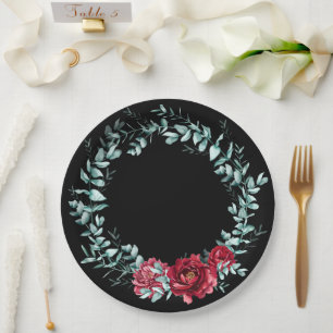 Moderne Wilde Bloementuin Groene Baby Shower Papie Papieren Bordje