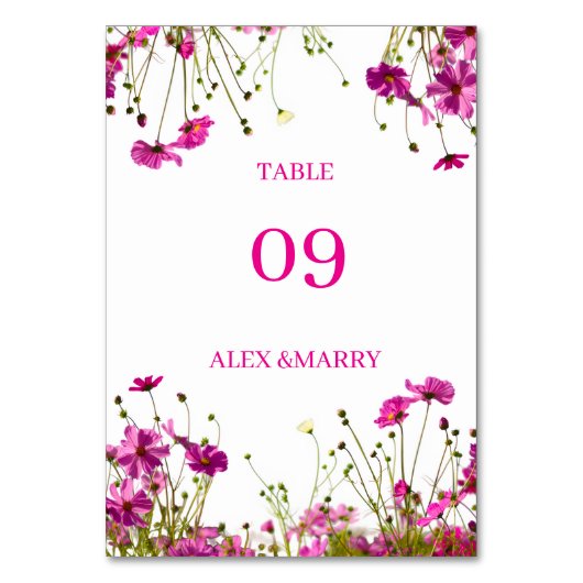 Moderne wilde bloementuin rand wensput kaart (Voorkant)