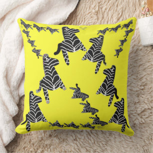 Moderne wilde gele zebra kussen