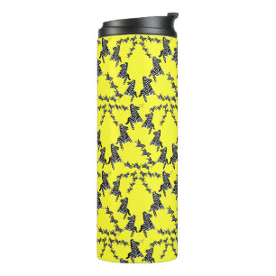 Moderne wilde gele zebra thermosbeker