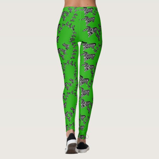 Moderne wilde groene zebra leggings (Achterkant)
