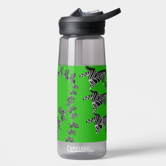 Moderne wilde groene zebra waterfles (Links)