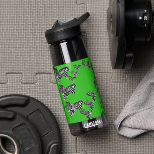 Moderne wilde groene zebra waterfles