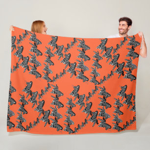 Moderne wilde oranje zebra fleece deken
