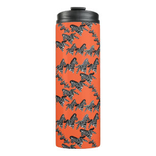Moderne wilde oranje zebra thermosbeker