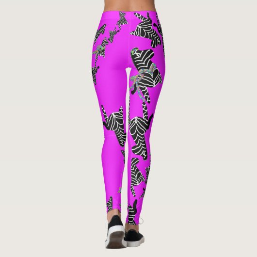 Moderne wilde paarse zebra leggings (Achterkant)