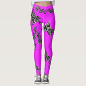 Moderne wilde paarse zebra leggings (Voorkant)