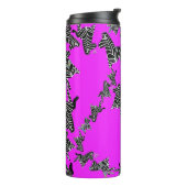 Moderne wilde paarse zebra thermosbeker (Gedraaid links)