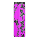 Moderne wilde paarse zebra thermosbeker (Achterkant)