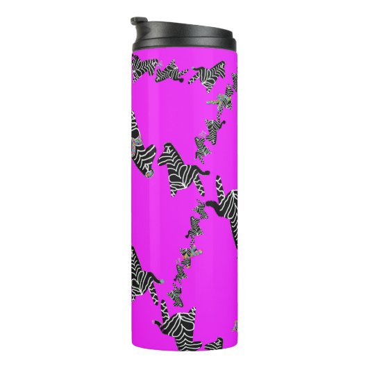 Moderne wilde paarse zebra thermosbeker (Geroteerd rechts)