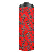 Moderne wilde rode zebra thermosbeker (Voorkant)