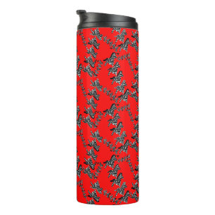 Moderne wilde rode zebra thermosbeker
