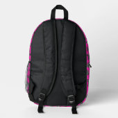 Moderne wilde roze zebra bedrukte rugzak (Achterkant)