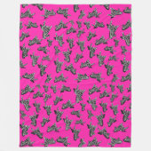 Moderne wilde roze zebra fleece deken (Voorkant)