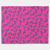 Moderne wilde roze zebra fleece deken (Voorkant (Horizontaal))