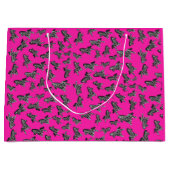Moderne wilde roze zebra groot cadeauzakje (Voorkant)