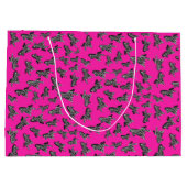 Moderne wilde roze zebra groot cadeauzakje (Achterkant)