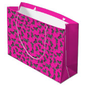Moderne wilde roze zebra groot cadeauzakje (Achterkant Gekanteld)