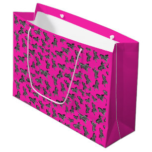 Moderne wilde roze zebra groot cadeauzakje