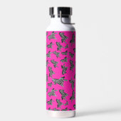Moderne wilde roze zebra waterfles (Links)