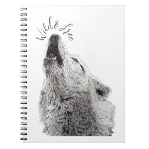 Moderne Wilde & Vrije Script Huilende Wolf Fijne K Notitieboek