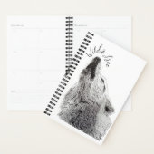 Moderne Wilde & Vrije Script Huilende Wolf Fijne K Planner (Display)