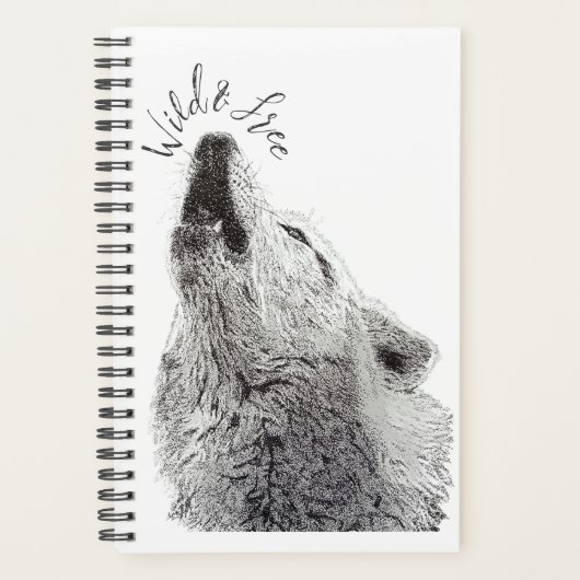 Moderne Wilde & Vrije Script Huilende Wolf Fijne K Planner (Voorkant)
