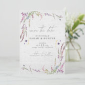 Moderne Wilde Waterverf Sparen de Datum Kaart (Staand voorkant)