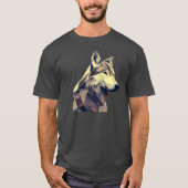 Moderne Wildernis: Abstract Geometrisch Wolf Desig T-shirt (Voorkant)
