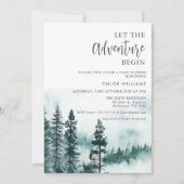 Moderne wildernis laat avontuur beginnen Baby show Kaart (Voorkant)