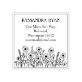 Moderne Wildflower Aangepaste Naam Retouradres Rubberstempel (Afrduk)