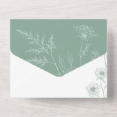 Moderne Wildflower All in One Wedding Uitnodiging (Achterkant)