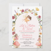 Moderne Wildflower Arch Flutter Fairy Verjaardag Kaart (Voorkant)