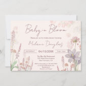 Moderne Wildflower Baby in Bloom Baby shower Kaart (Voorkant)