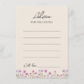 Moderne Wildflower Beige Bruiloft Advies Kaart (Voorkant)