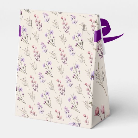 Moderne Wildflower Beige bruiloft Dank u Bedankdoosjes (Achterkant)