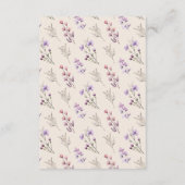Moderne Wildflower Beige Bruiloft Details Informatiekaartje (Achterkant)