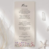 Moderne Wildflower Beige Bruiloft Flat Menu