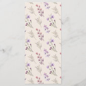 Moderne Wildflower Beige Bruiloft Flat Menu (Achterkant)